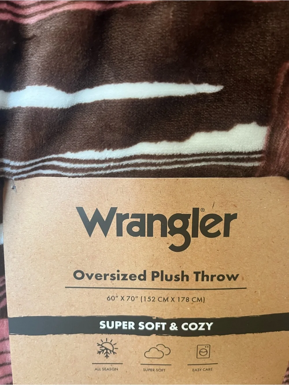 Wrangler Western Cactus Horse Cowboy Plush Throw Blanket